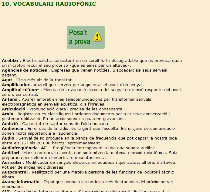 Vocabulari radiofònic | Recurso educativo 35059