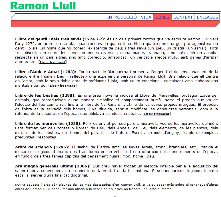 Obres de Ramon Llull | Recurso educativo 35428
