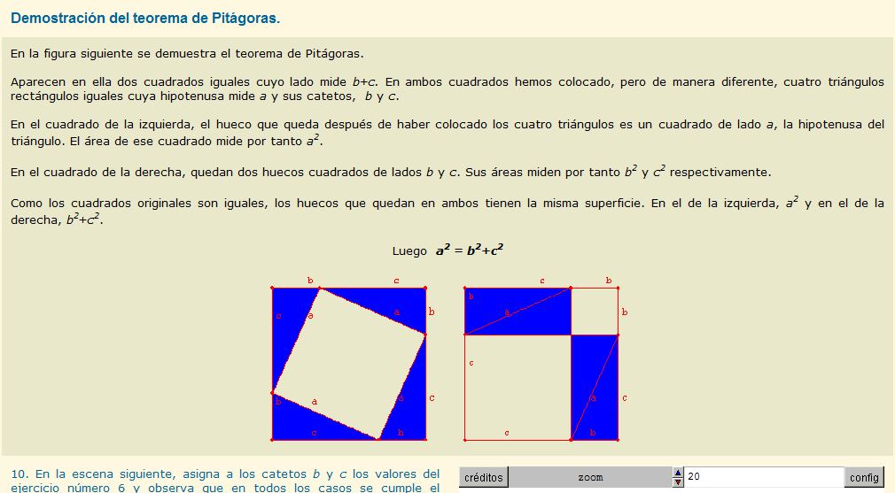Demostración del teorema de Pitágoras | Recurso educativo 37136