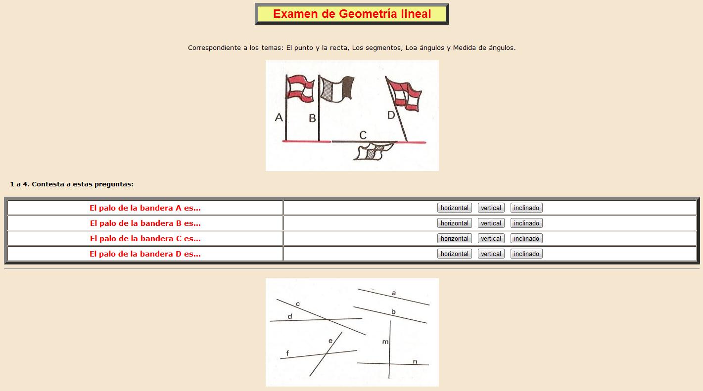 Examen de Geometría lineal | Recurso educativo 38110
