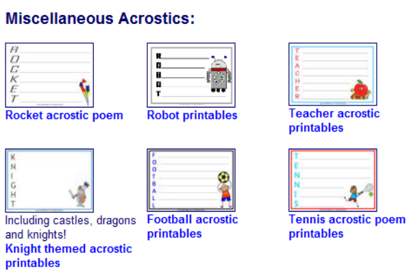 Acrostic poems | Recurso educativo 38313
