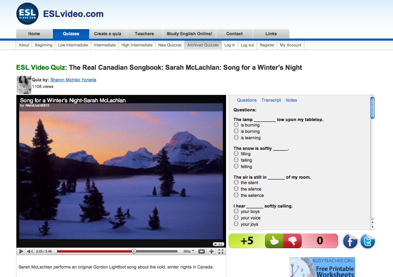 Video: Song for a Winter's Night | Recurso educativo 39130