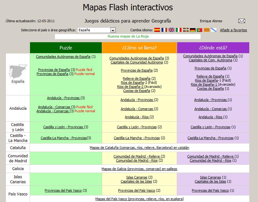 Mapas flash interactivos | Recurso educativo 41806