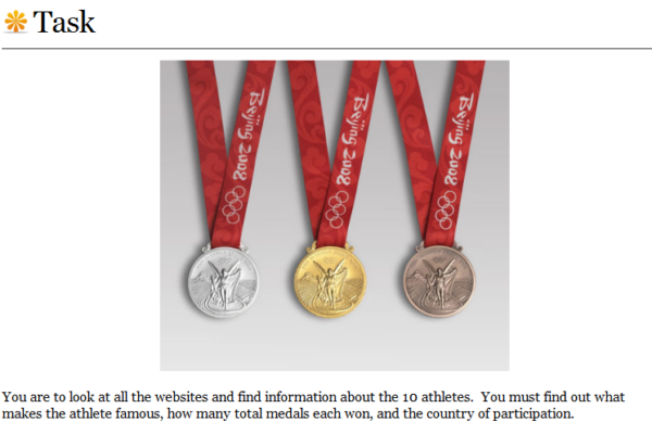 Webquest: Olympic athletes | Recurso educativo 43028