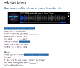 Song: Addicted to love | Recurso educativo 49158