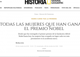 Les dones que han guanyat el Premi Nobel | Recurso educativo 785524