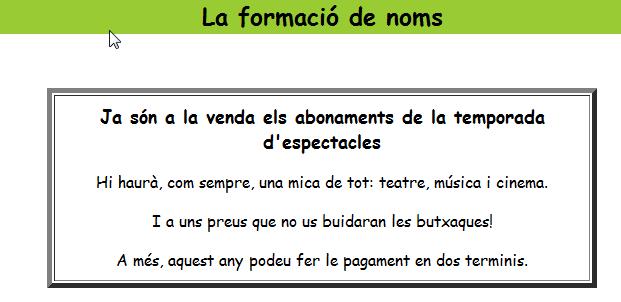 Fitxa: la formació de noms | Recurso educativo 43800