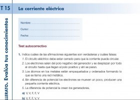 Evalúa tus conocimientos. 15. La corriente eléctrica | Recurso educativo 724611