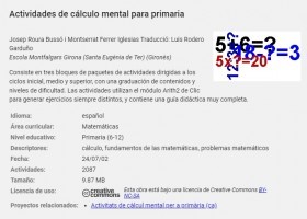 Cálculo mental | Recurso educativo 774522