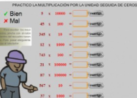 Practico la multiplicació per la unitat seguida de zeros | Recurso educativo 775247